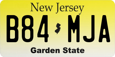 NJ license plate B84MJA