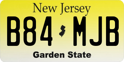 NJ license plate B84MJB