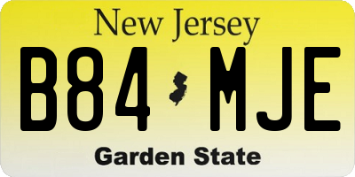 NJ license plate B84MJE