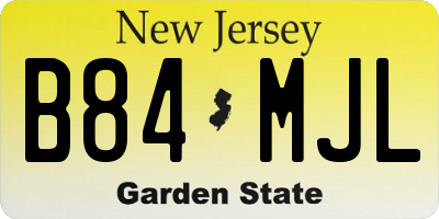 NJ license plate B84MJL