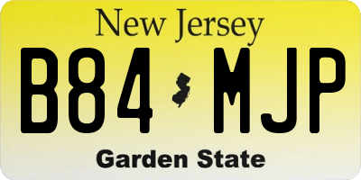 NJ license plate B84MJP