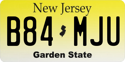 NJ license plate B84MJU