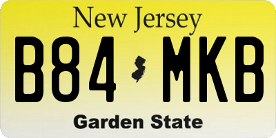 NJ license plate B84MKB