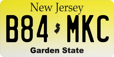 NJ license plate B84MKC