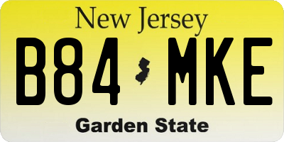 NJ license plate B84MKE