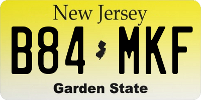 NJ license plate B84MKF