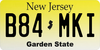 NJ license plate B84MKI