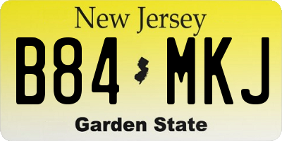 NJ license plate B84MKJ