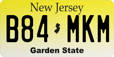 NJ license plate B84MKM