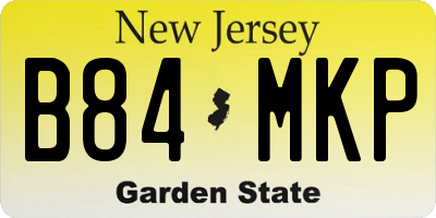 NJ license plate B84MKP