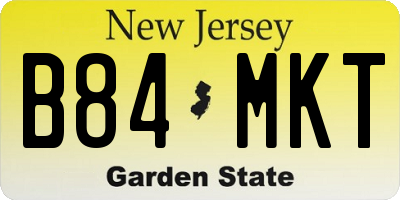 NJ license plate B84MKT