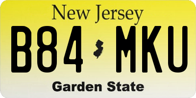 NJ license plate B84MKU