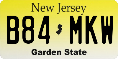 NJ license plate B84MKW