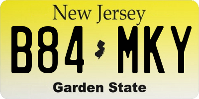 NJ license plate B84MKY