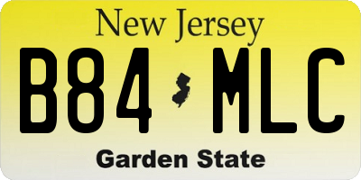 NJ license plate B84MLC