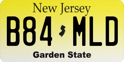 NJ license plate B84MLD
