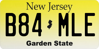 NJ license plate B84MLE