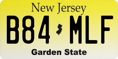 NJ license plate B84MLF