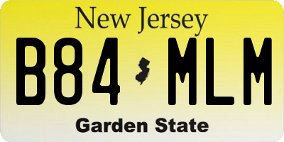 NJ license plate B84MLM