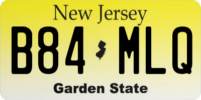 NJ license plate B84MLQ