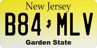 NJ license plate B84MLV
