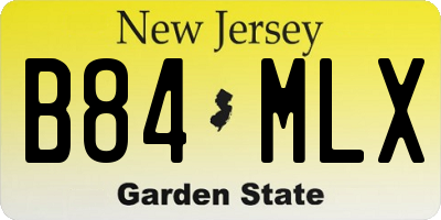 NJ license plate B84MLX
