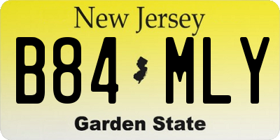 NJ license plate B84MLY