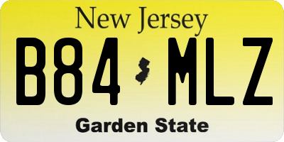 NJ license plate B84MLZ