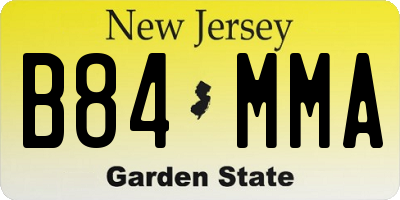 NJ license plate B84MMA