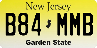 NJ license plate B84MMB