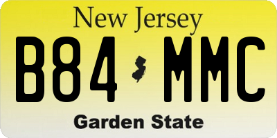 NJ license plate B84MMC