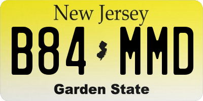 NJ license plate B84MMD