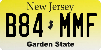 NJ license plate B84MMF