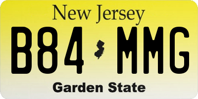 NJ license plate B84MMG