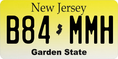 NJ license plate B84MMH