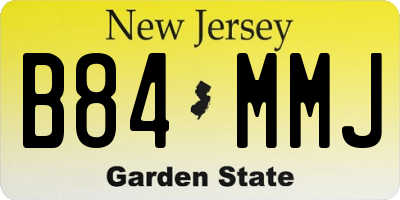 NJ license plate B84MMJ