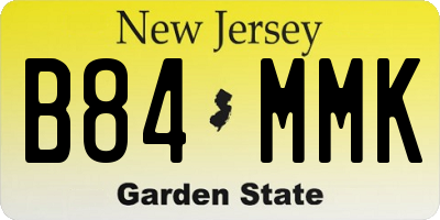 NJ license plate B84MMK