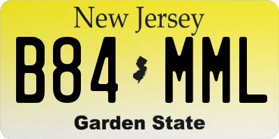 NJ license plate B84MML