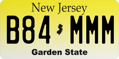 NJ license plate B84MMM