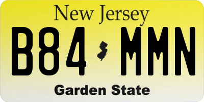 NJ license plate B84MMN