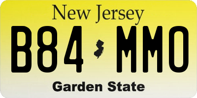 NJ license plate B84MMO