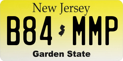 NJ license plate B84MMP