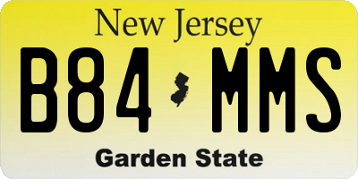 NJ license plate B84MMS