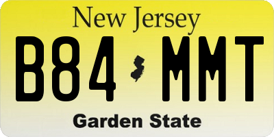 NJ license plate B84MMT