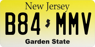 NJ license plate B84MMV