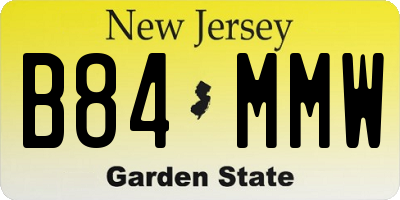 NJ license plate B84MMW