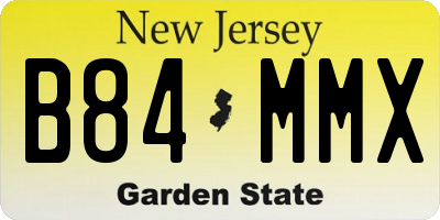 NJ license plate B84MMX