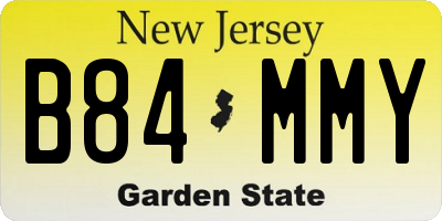 NJ license plate B84MMY