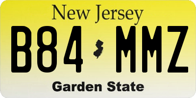 NJ license plate B84MMZ