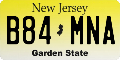 NJ license plate B84MNA